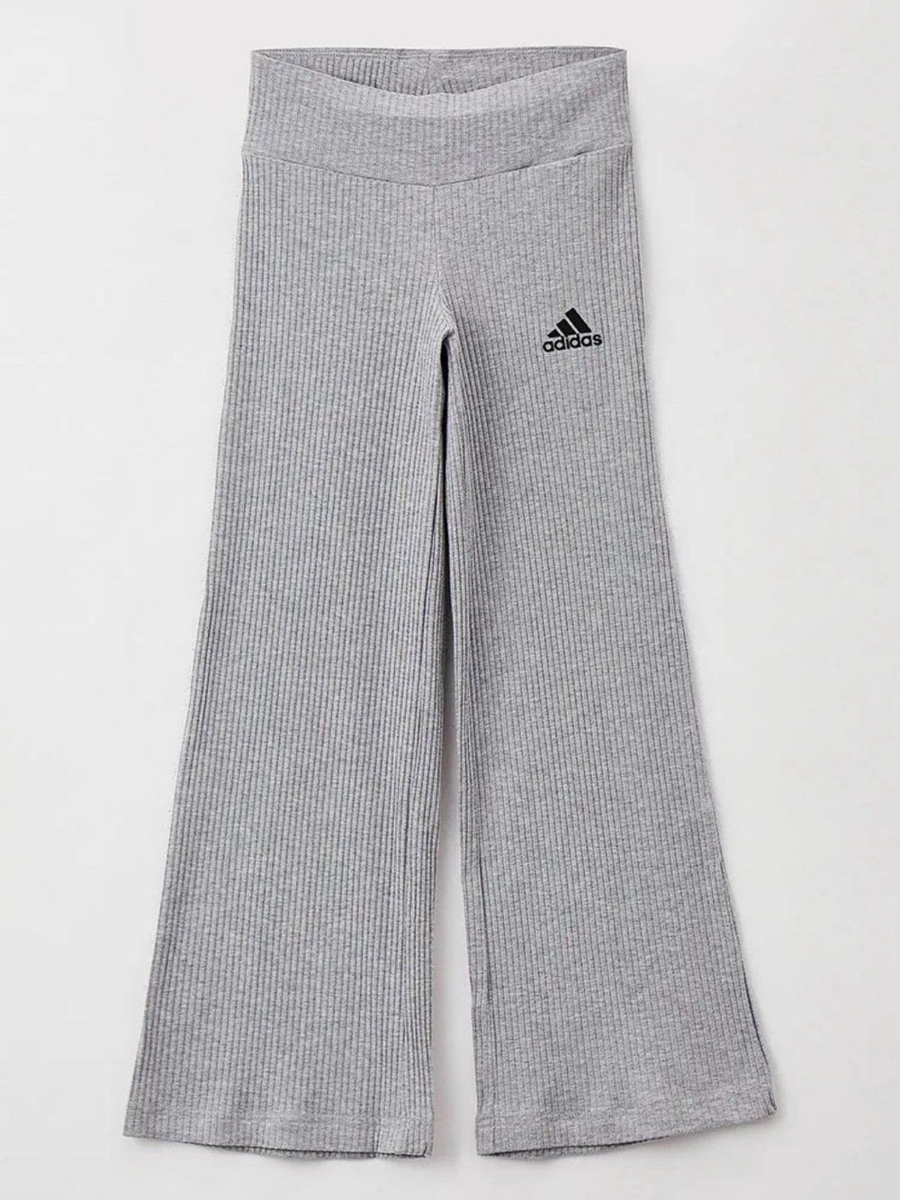 adidas Light Gray Ribbed Flare Leggings - Picture 2 of 9